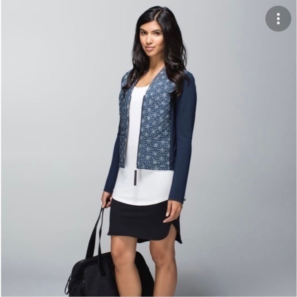 Lululemon Cardigan And Again Blue Zip Up Quilted Jacket Athletic Athleisure